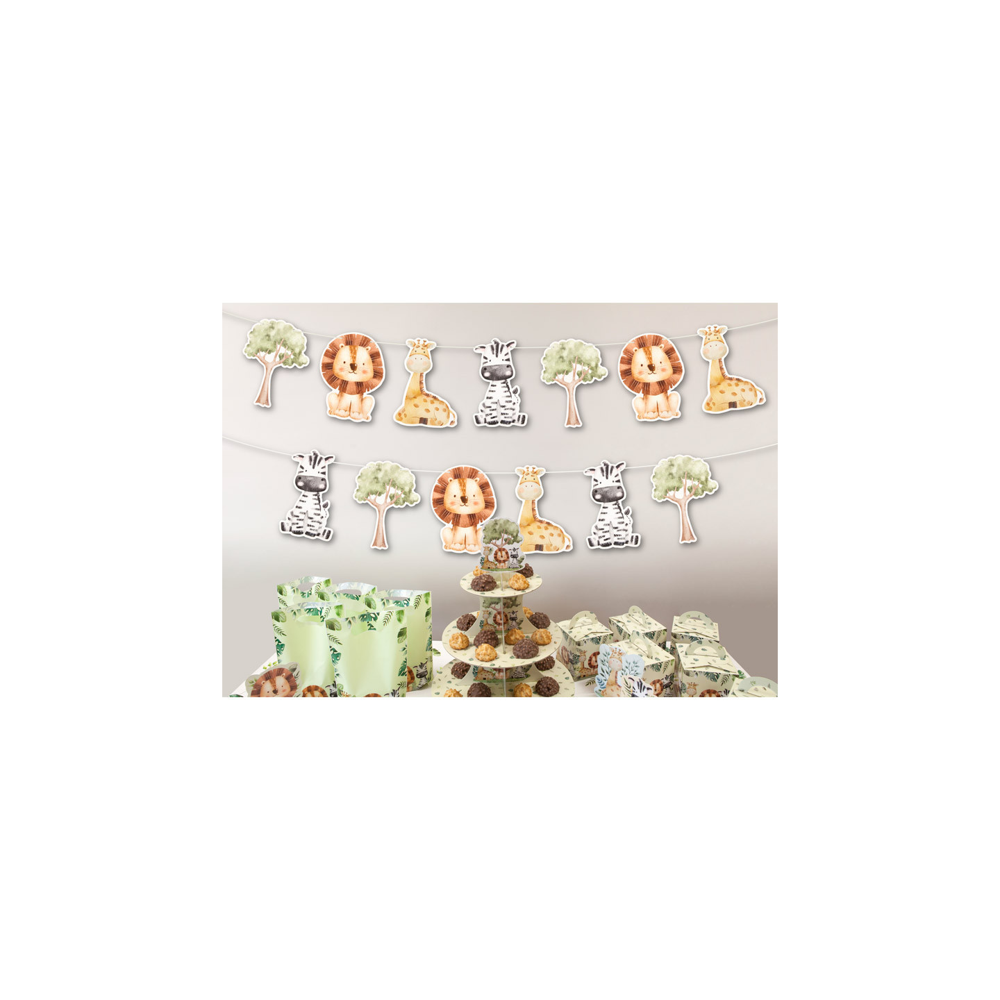 Guirlande Joyeux Anniversaire Thème Animaux South Area - Décoration Réutilisable Pour Enfants
