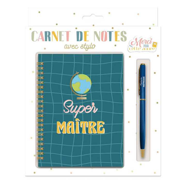 Carnet de notes et stylo "Super Maître" | Le Géant de la Fête