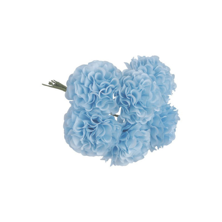 Bouquet de mini hortensias - Bleu ciel - lot de 6 | Le Géant de la Fête