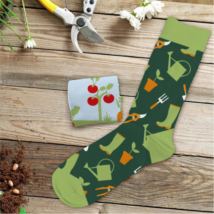 Chaussettes Jardinage Drôles - Motifs Tondeuse & Taille-Haie - Taille 40-48 - Cadeau Jardinier