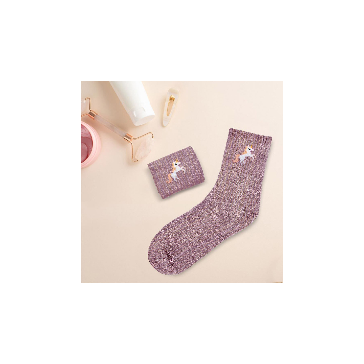 Chaussettes Fantaisie Licorne Magique Rose Féérique - Taille 39-43 Homme/Femme - Neuf Sans étiquettes