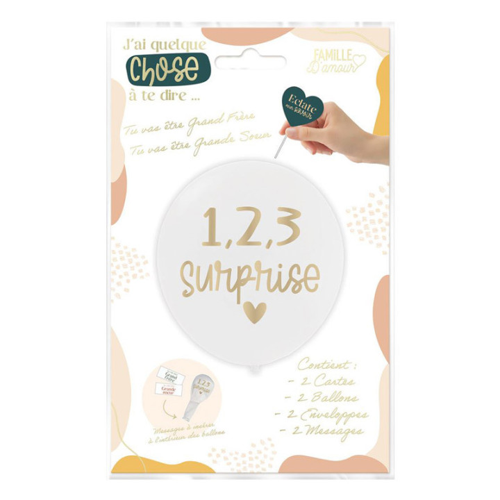 Cartes d'annonce à ballons - Frère et soeur - 2 pièces | Le Géant de la Fête