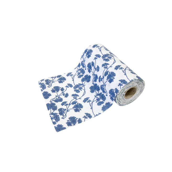 Sur chemin de table - Fleurs bleues - 5 m | Le Géant de la Fête