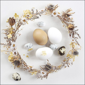 Serviettes décorées - Couronne et œufs - lot de 20 | Le Géant de la Fête
