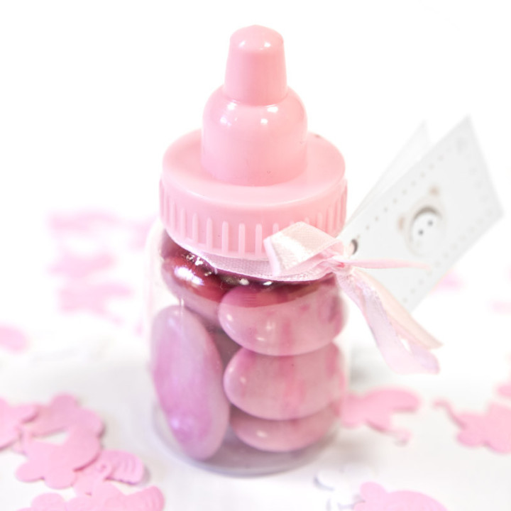 Biberons à dragées - lot de 3 - Rose | Le Géant de la Fête