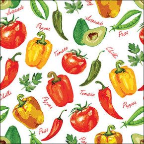 Serviettes décorées - Légumes - lot de 20 | Le Géant de la Fête