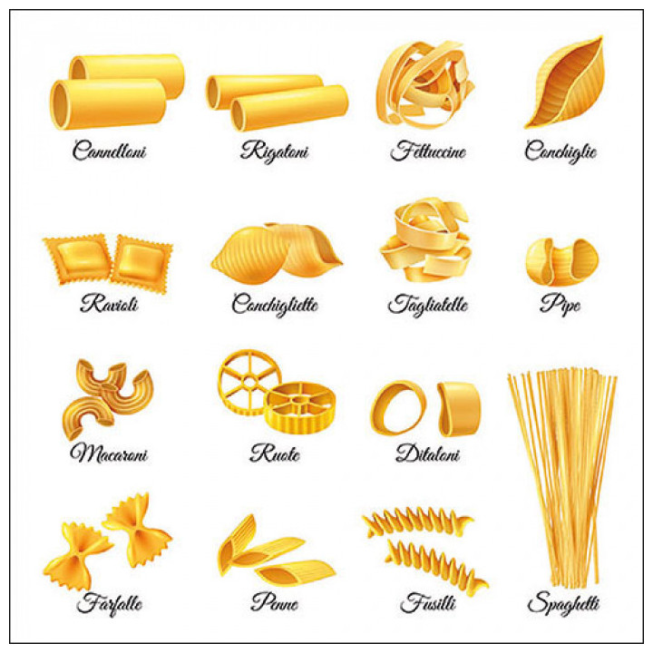 Serviettes décorées - Pasta mix - lot de 20 | Le Géant de la Fête