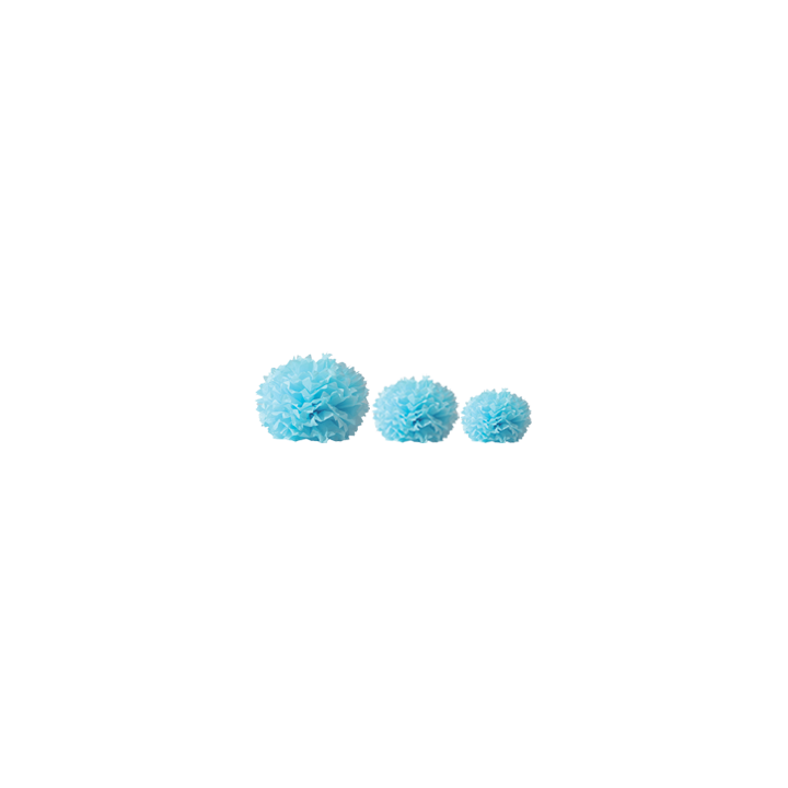 Fleurs fluffy tailles assorties - lot de 3 | Le Géant de la Fête