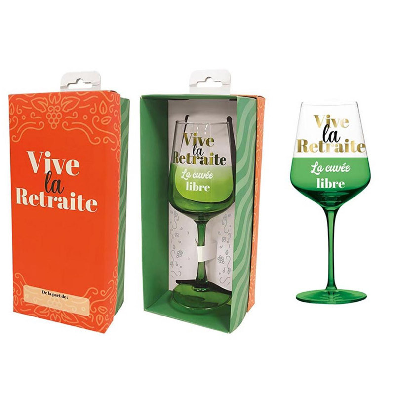 Verre à Vin Géant Bazooka 1 Litre – Enfin La Retraite – Cadeau Fun & XXL