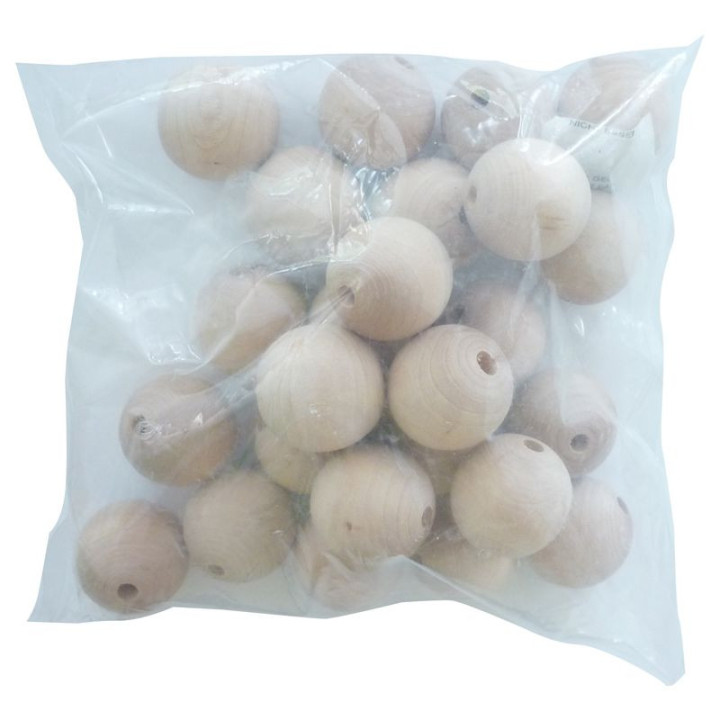 Perles en bois - 35 mm - lot de 25 | Le Géant de la Fête