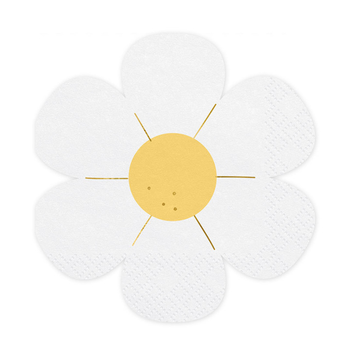 Serviettes en forme de pâquerettes - lot de 12 | Le Géant de la Fête