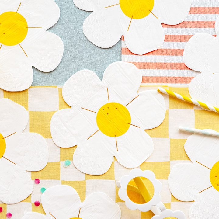 Serviettes en forme de pâquerettes - lot de 12 | Le Géant de la Fête