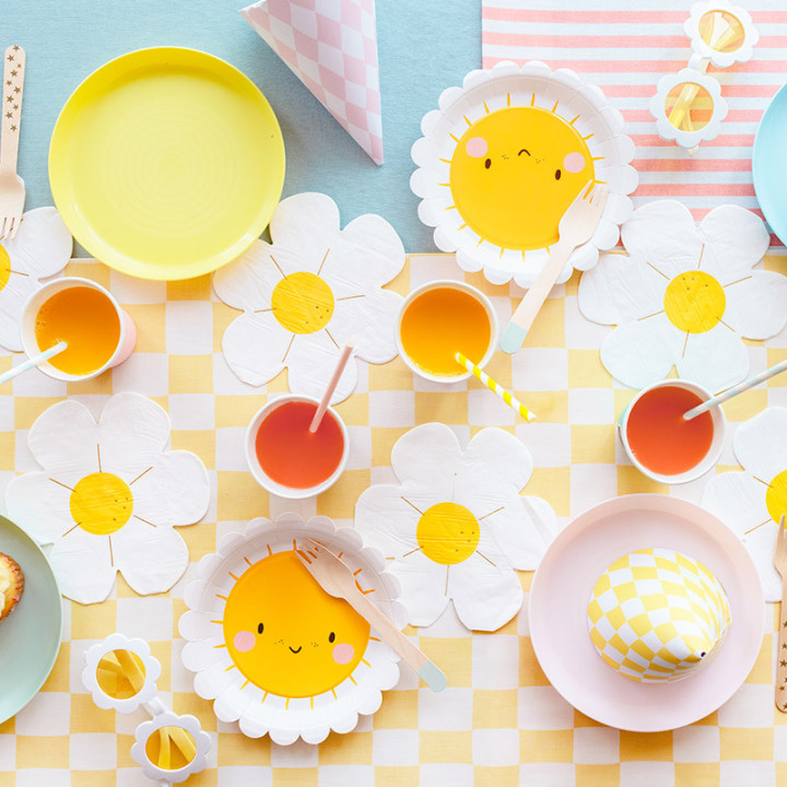 Serviettes en forme de pâquerettes - lot de 12 | Le Géant de la Fête