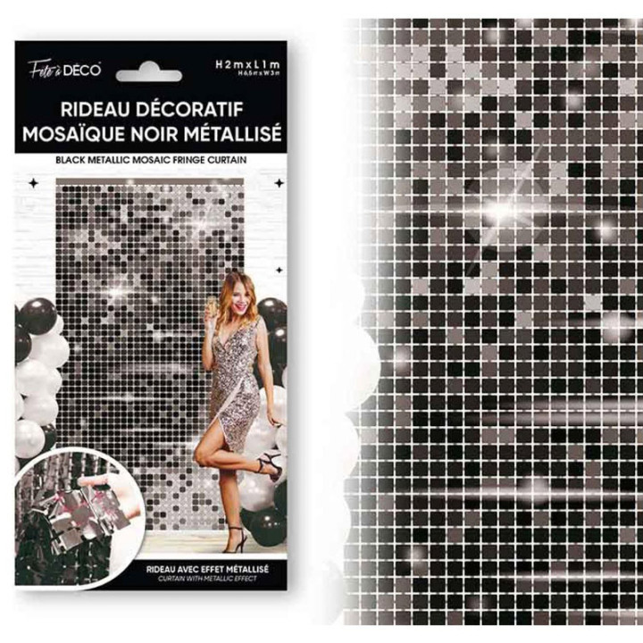 Rideau - Mosaïque - Noir | Le Géant de la Fête