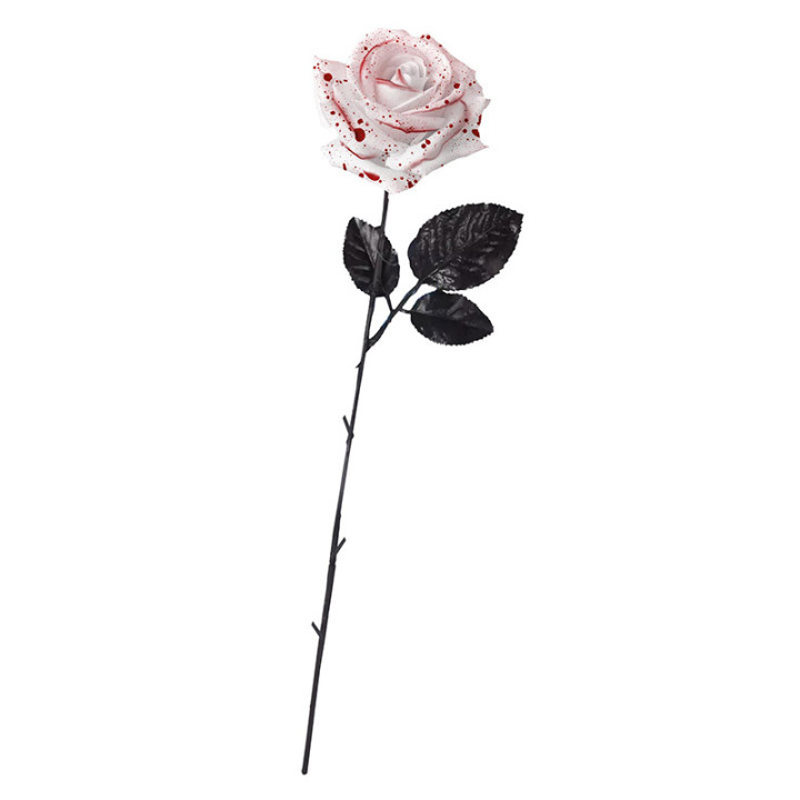 Rose à tâches de sang sur tige - Blanc | Le Géant de la Fête