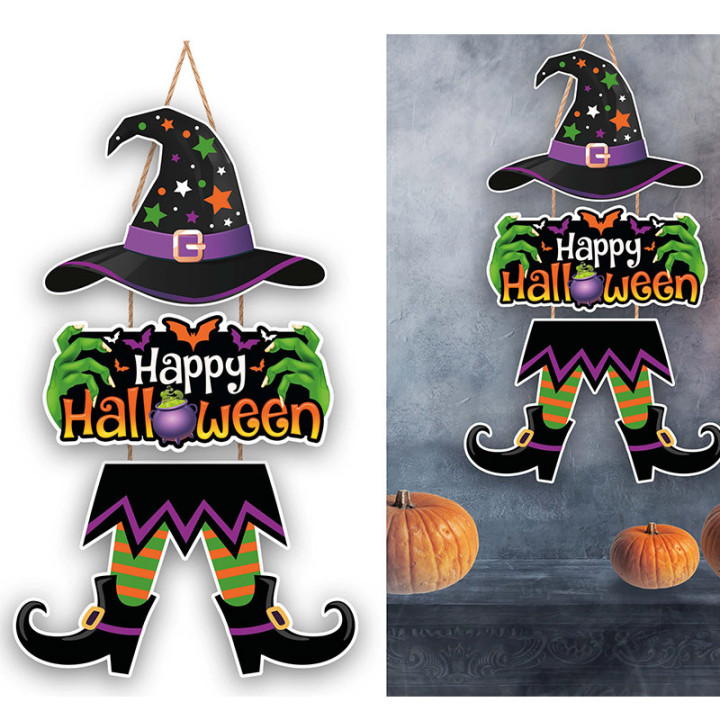 Pancarte à suspendre "Happy Halloween" - Sorcière | Le Géant de la Fête