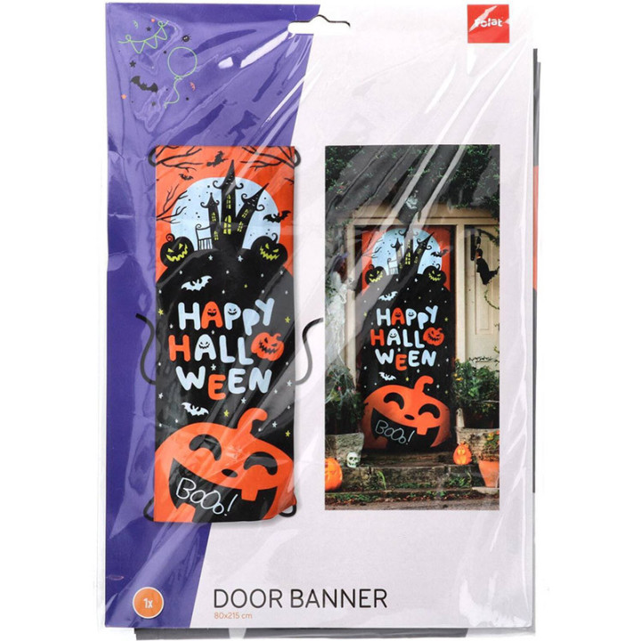 Décoration de porte "Happy Halloween" - Booo | Le Géant de la Fête