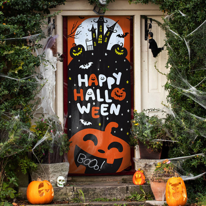 Décoration de porte "Happy Halloween" - Booo | Le Géant de la Fête
