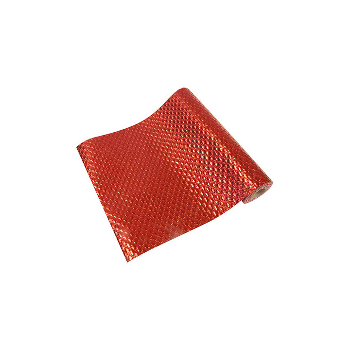 Chemin de table - Métal gaufré - 3 m - Rouge | Le Géant de la Fête