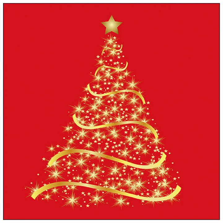 Serviettes décorées - Sapin doré et rouge - lot de 20 | Le Géant de la Fête