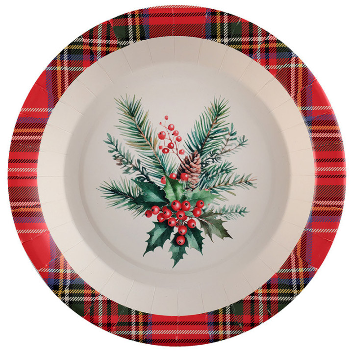 Assiettes - Tartan de Noël - lot de 10 | Le Géant de la Fête