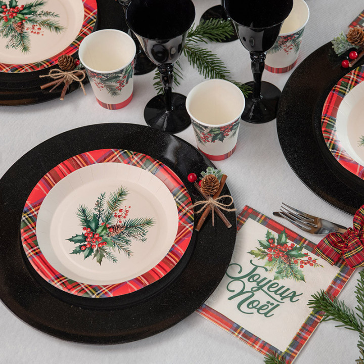 Gobelets - Tartan de Noël - lot de 10 | Le Géant de la Fête