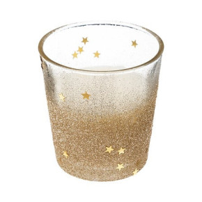 Bougie à paillettes dans un photophore - Doré | Le Géant de la Fête