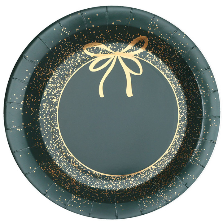 Assiettes - Ornement étincelant - lot de 10 - Vert | Le Géant de la Fête