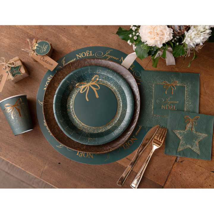 Assiettes - Ornement étincelant - lot de 10 - Vert | Le Géant de la Fête