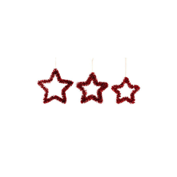Suspensions - Etoiles - lot de 3 - Rouge | Le Géant de la Fête