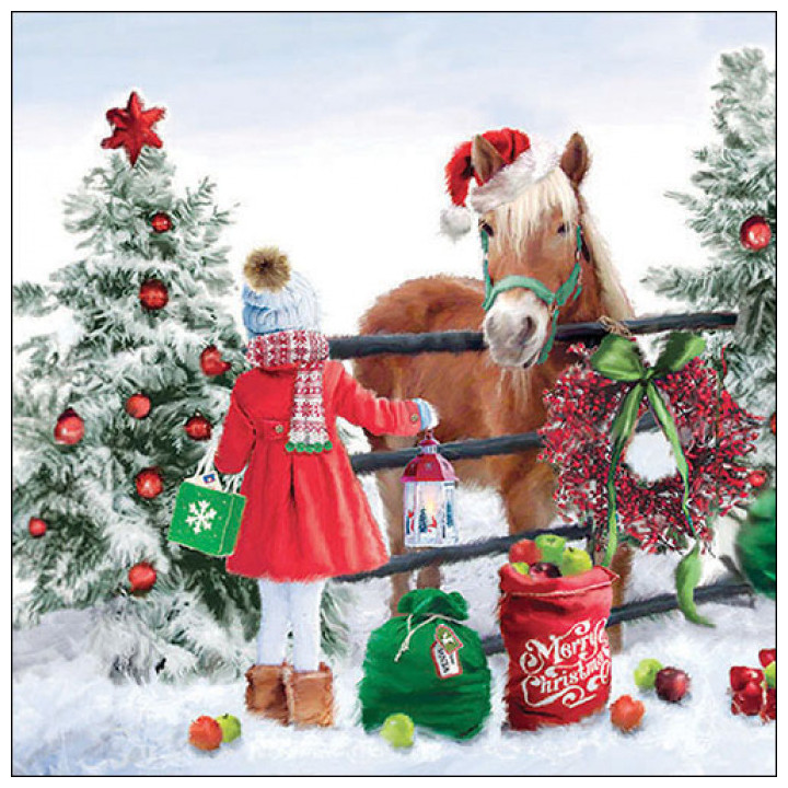 Serviettes décorées - Cheval et enfant - lot de 20 | Le Géant de la Fête