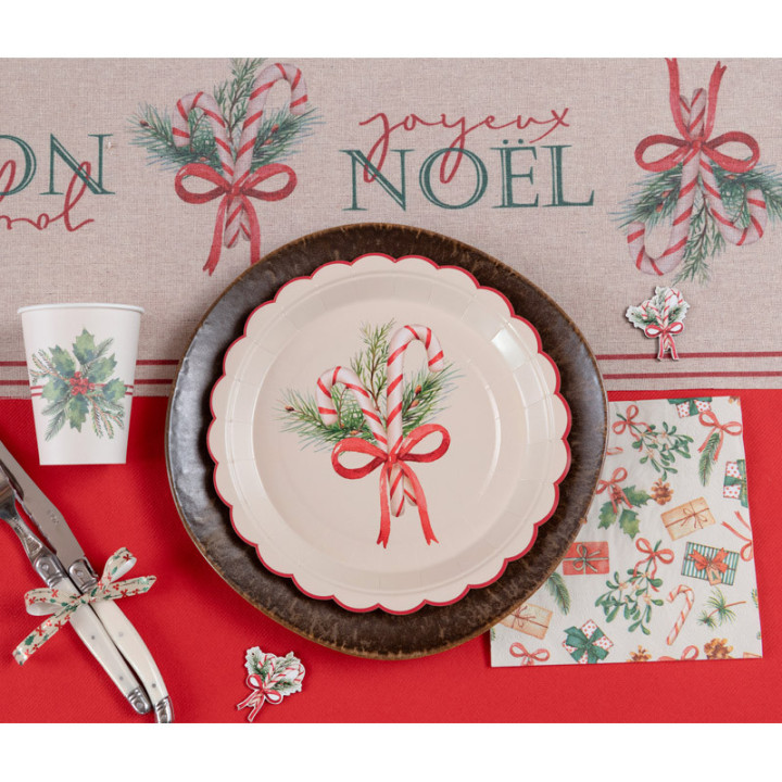 Chemin de table - Candy cane de Noël - 3 m | Le Géant de la Fête