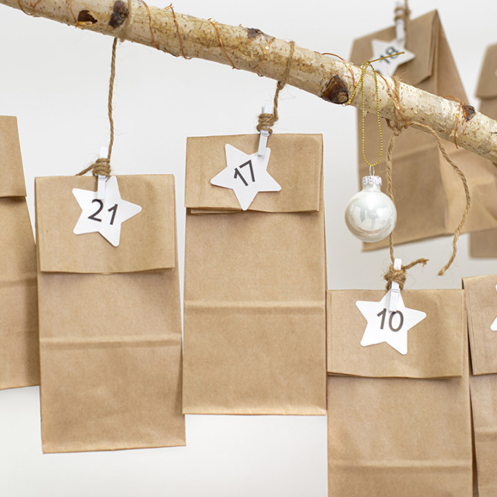 Sachets pour un calendrier de l'avent - lot de 24 - Kraft | Le Géant de la Fête