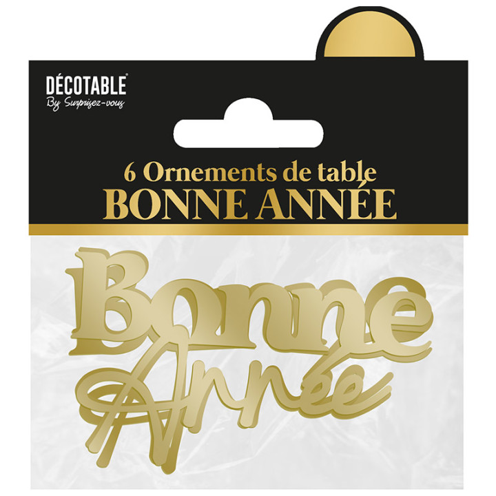 Grands confettis de table "Bonne année" - 2026 - lot de 6 | Le Géant de la Fête