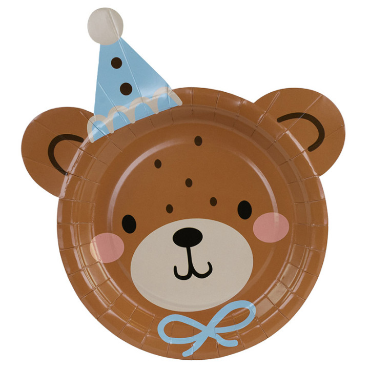 Lot De 6 Assiettes En Carton Oh Baby - Décoration Fête Prénatale, Baptême, Baby Shower