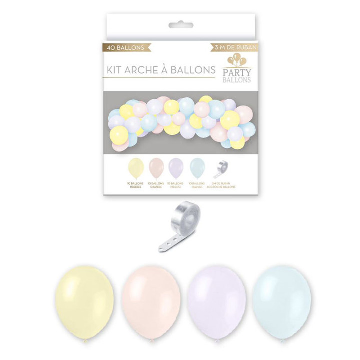 Arche à ballons - 40 ballons - Pastel | Le Géant de la Fête