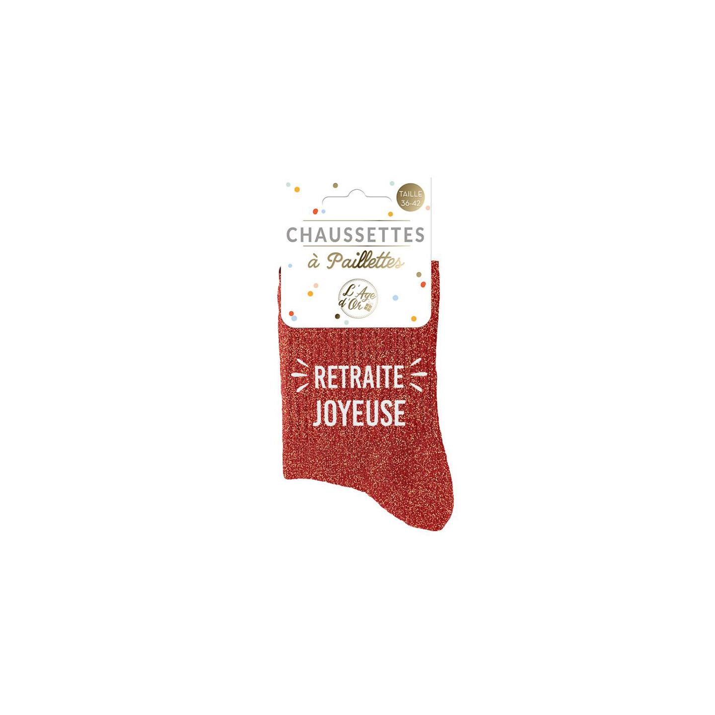 Chaussettes à Paillettes "Retraite Joyeuse" - Cadeau Humour Départ Retraite, Taille Unique