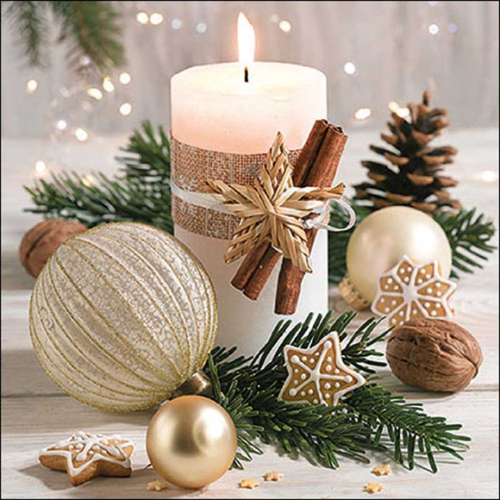 Serviettes décorées - Cannelle - lot de 20 | Le Géant de la Fête