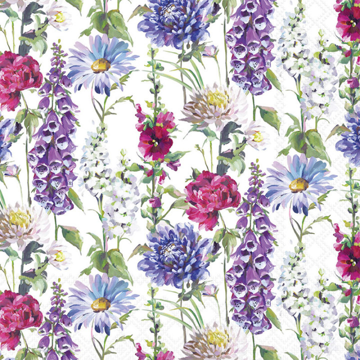 Serviettes décorées - Vrille de fleurs - lot de 20 | Le Géant de la Fête