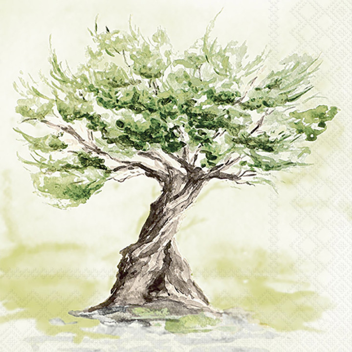Serviettes décorées - Arbre olivier - lot de 20 | Le Géant de la Fête