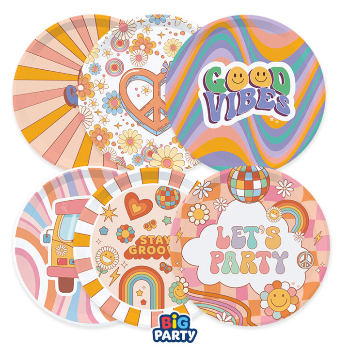 Assiettes à dessert - Groovy - lot de 6 | Le Géant de la Fête