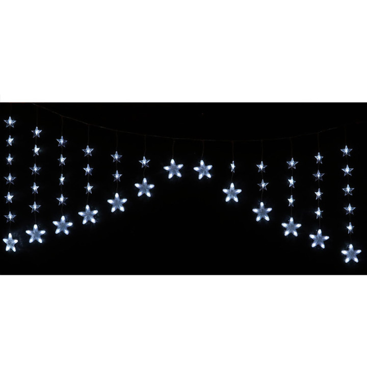 Rideau d'étoiles lumineuses - 2.30 m - Blanc froid | Le Géant de la Fête
