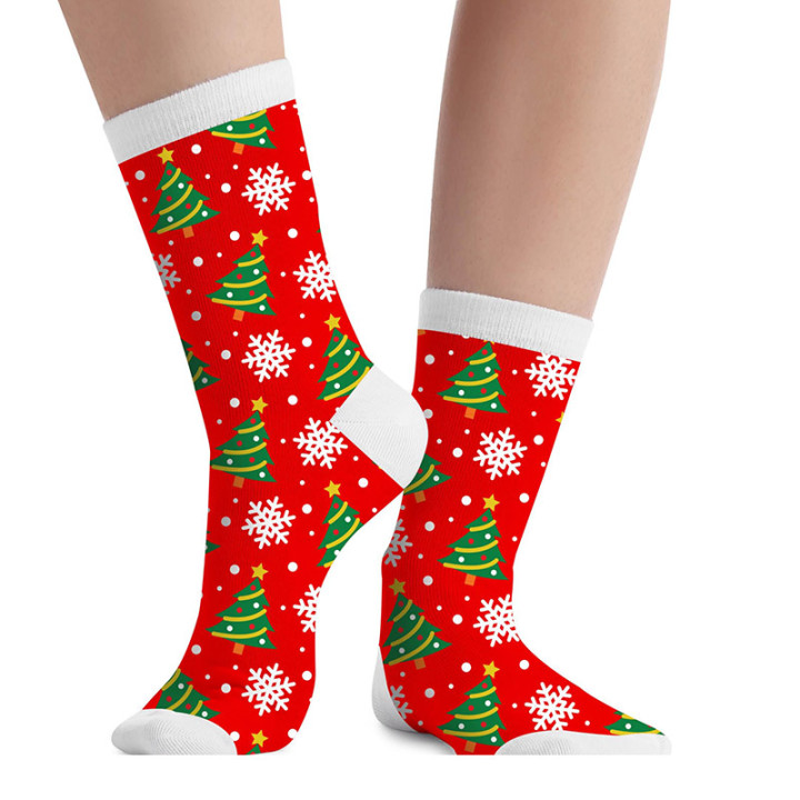 Chaussettes - Sapins et flocons - Rouge | Le Géant de la Fête