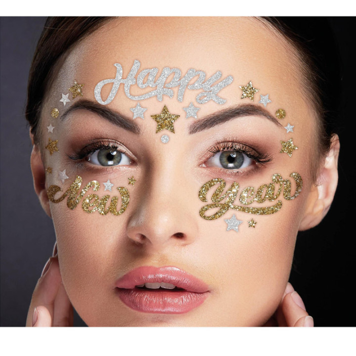 Bijoux de visage "Happy New Year" | Le Géant de la Fête
