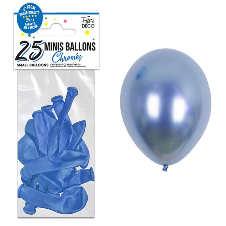 Mini ballons de baudruche - Chromé - 13 cm - lot de 25 | Le Géant de la Fête