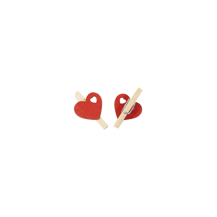 Pinces - Coeurs - lot de 10 - Rouge | Le Géant de la Fête
