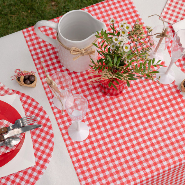 Chemin de table - Vichy - 40 cm x 4.8 m | Le Géant de la Fête