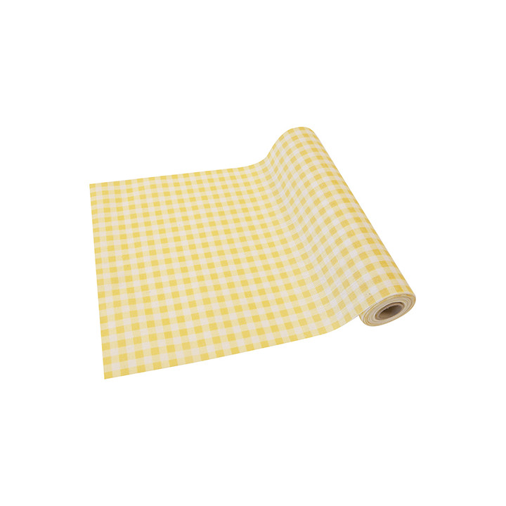 Chemin de table - Vichy - 28 cm x 5 m - Jaune | Le Géant de la Fête
