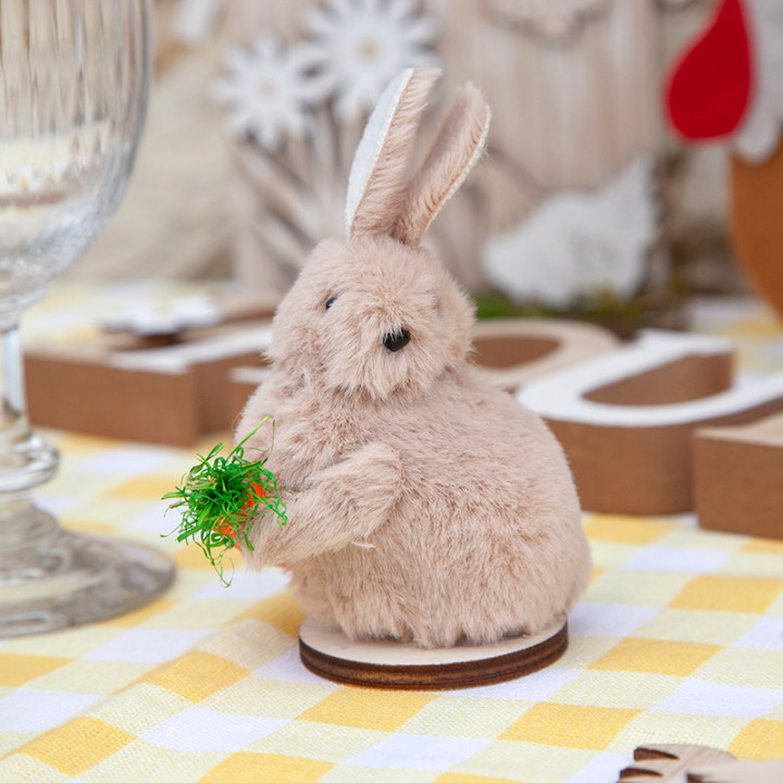 Lapin en fourrure et carotte - 10 cm | Le Géant de la Fête