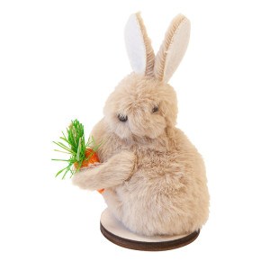 Lapin en fourrure et carotte - 10 cm | Le Géant de la Fête